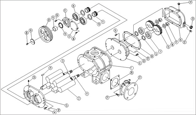羅茨鼓風(fēng)機(jī)結(jié)構(gòu) 圖片關(guān)鍵詞